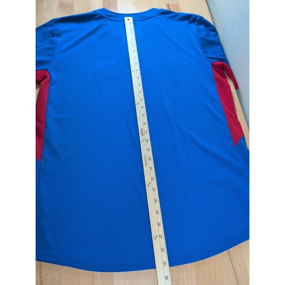 MLB Texas Rangers Majestic Cool Base Warm Up Jersey Shirt Large Blue Red